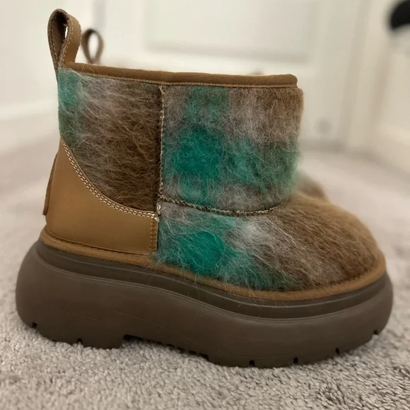 Chunky Sole Woolly Genuine Shearling Bootie (Women)